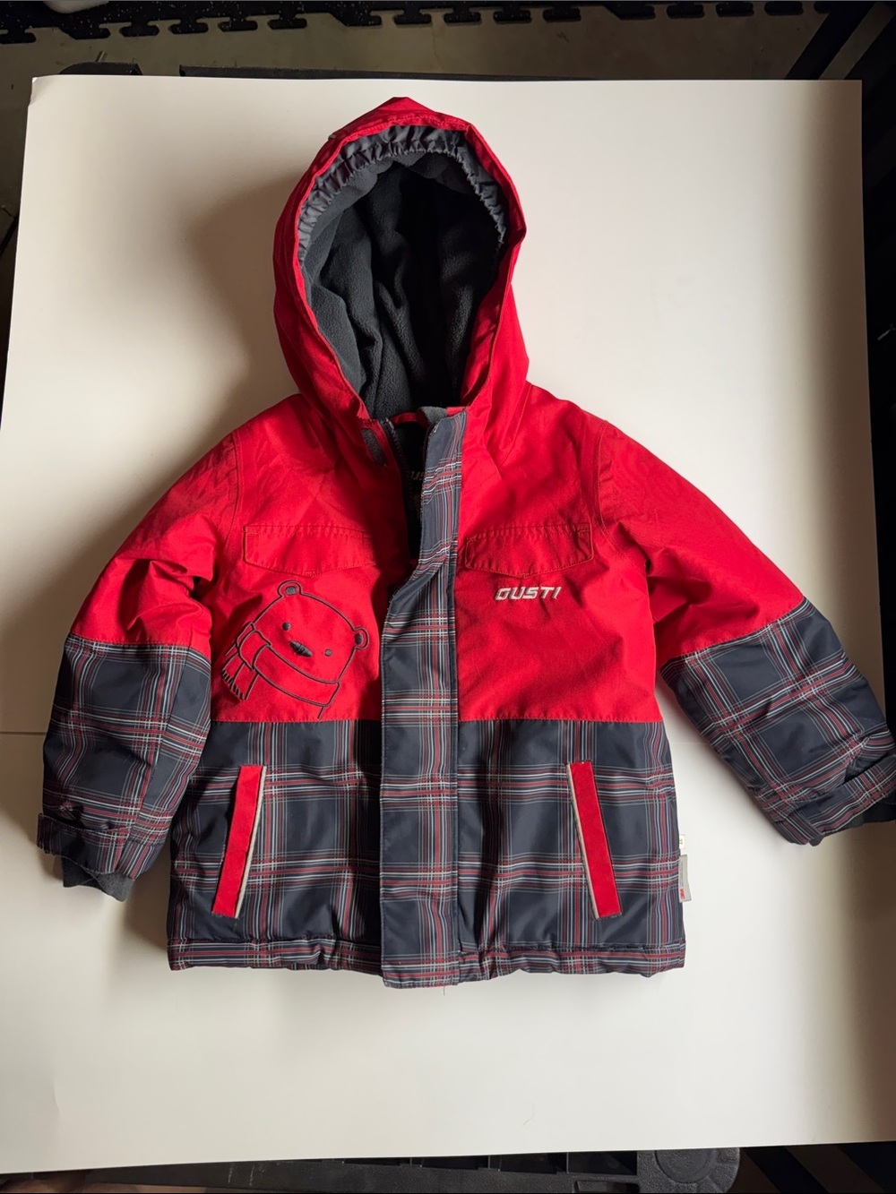 Gusti Kids Jacket and Snowpant Set Black Gray with Red Trim Size 3T - Picture 3 of 10